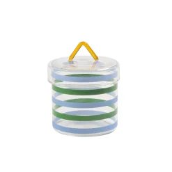 Boite Stripy Verre Multicolore / O 10 X H 13 Cm - & Klevering