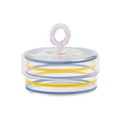 Boite Stripy Verre Multicolore / O 10 X H 10 Cm - & Klevering