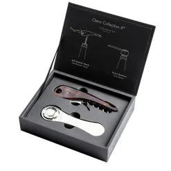 Coffret Sommelier Oeno Collection 4 Metal Marron / Tire Bouchon + Pince A Bouchon Champagne - L'Atelier Du Vin