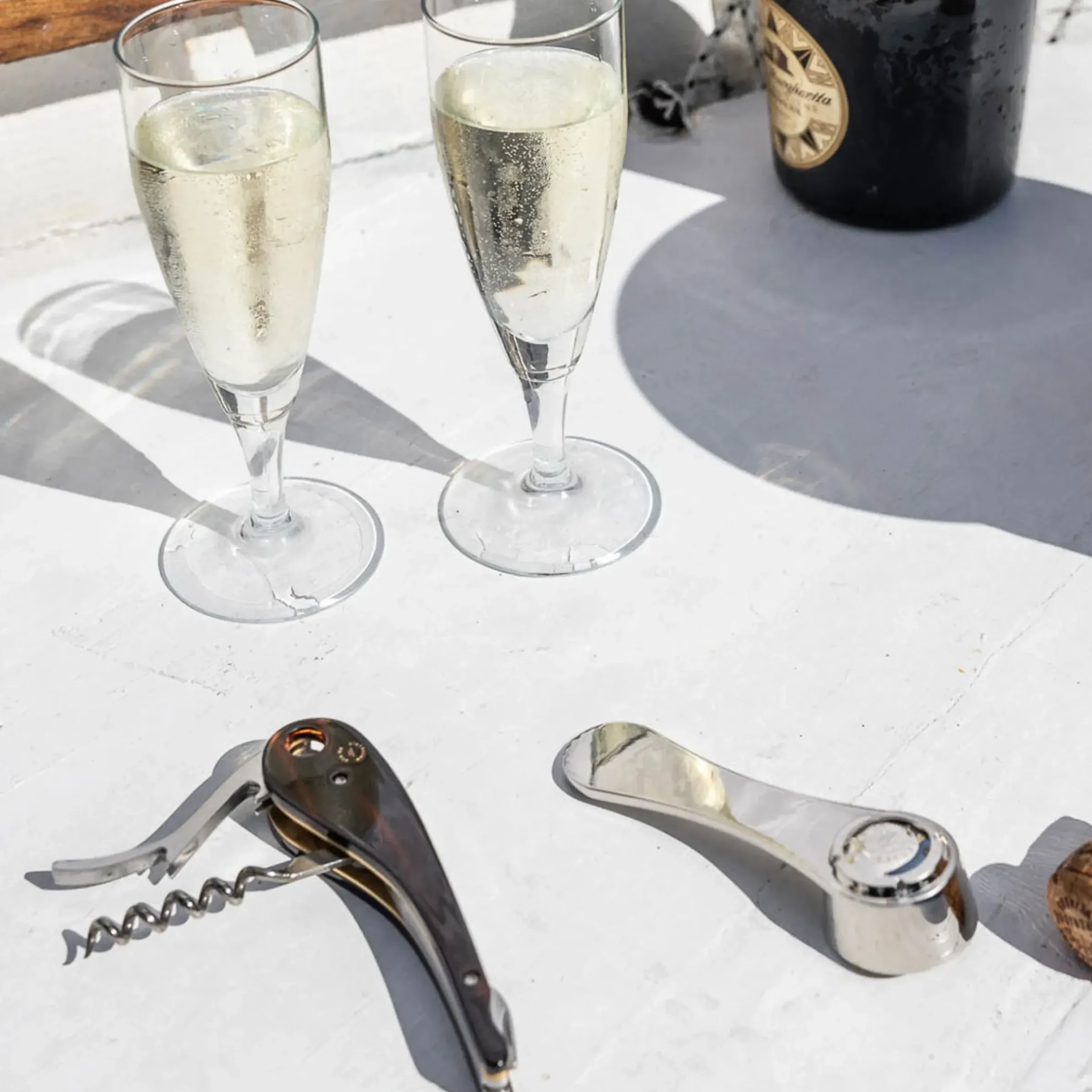 Coffret Sommelier Oeno Collection 4 Metal Marron / Tire Bouchon + Pince A Bouchon Champagne - L'Atelier Du Vin
