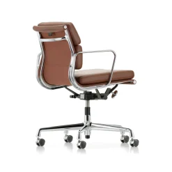 Fauteuil A Roulettes Soft Pad Ea 217 Cuir Marron / Dossier Mi-Haut - Cuir / Eames, 1969 - Vitra