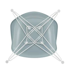 Fauteuil Dar - Eames Plastic Armchair Plastique Bleu Gris / (1950) - Pieds Blancs - Vitra