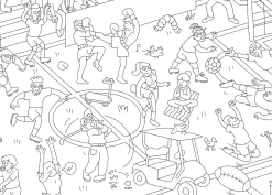 Poster A Colorier Papier Blanc Noir / 100 X 70 Cm - Omy Design & Play