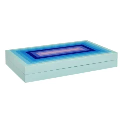 Set De Backgammon Scala Bois Bleu Violet / Coffret Laque - Jonathan Adler