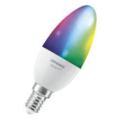 Ampoule Connectee E14 Smart+ Plastique Blanc / Lot De 3 - Flamme - Multicolore Rgbw / 4,9W=40W - Wifi / Variable - Ledvance
