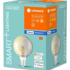 Ampoule Led E27 Connectee Smart+ Verre Gris / Filaments Globe - 6W = 60W / Bluetooth - Variable - Ledvance