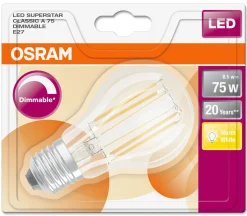 Ampoule Led E27 Dimmable  Verre / Standard Claire - (2700K, Blanc Chaud) - Osram