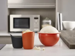 Appareil A Popcorn M-Cuisine Plastique Orange Gris / Lot 2 Cornets Pour Micro-Ondes - Joseph Joseph