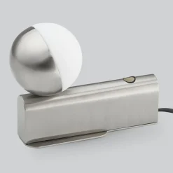 Applique Avec Prise Balancer Mini Verre Gris Argent Metal / Lampe De Table - Orientable - Northern