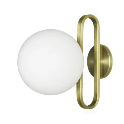 Applique Salle De Bains Cime Large Outdoor Verre Metal Metal Dore/ O 20 Cm - Enostudio