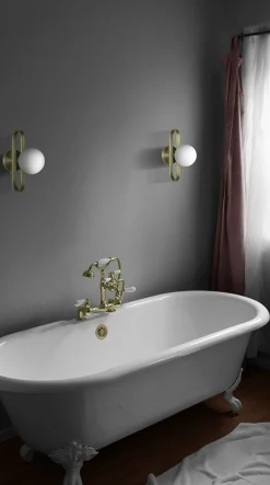 Applique Salle De Bains Cime Small Outdoor Verre Metal Metal Dore/ O 12 Cm - Enostudio