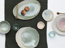 Assiette A Dessert Wabi Ceramique/ 23 X 21 Cm - Gres Fait Main - Jars Ceramistes
