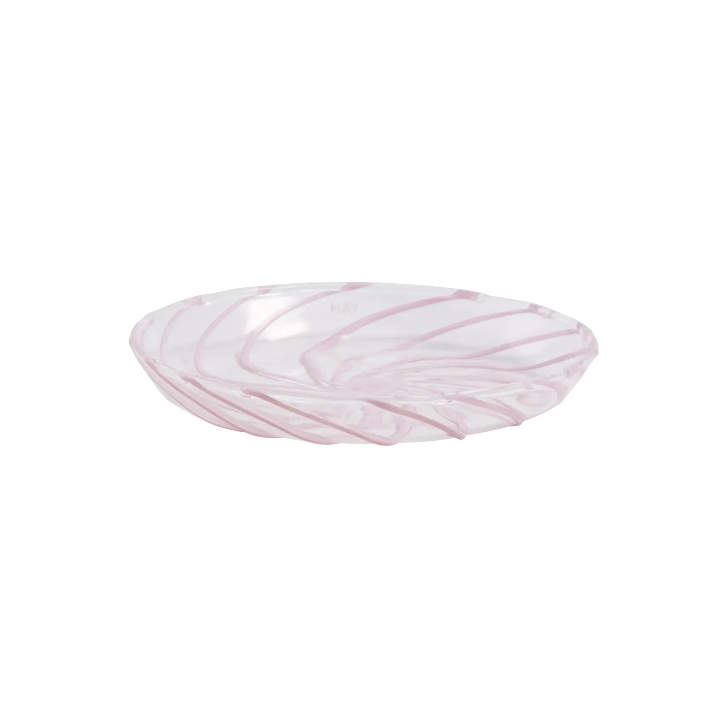 Assiette A Mignardises Spin Verre Rose Transparent / Set De 2 - Verre - Hay