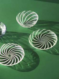 Assiette A Mignardises Spin Verre Rose Transparent / Set De 2 - Verre - Hay