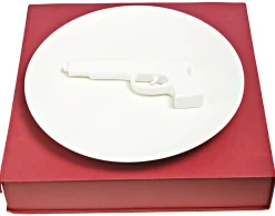 Assiette De Presentation Gun Ceramique / Revolver En Relief - O 40 Cm - Pols Potten
