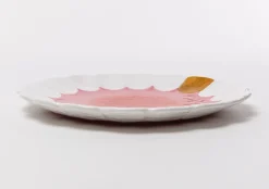 Assiette De Presentation Teeth Ceramique Rose / Ceramique -  O 33 Cm - Seletti