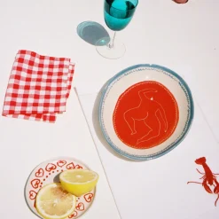 Assiette Friday Night Ceramique Rouge / 17 X 22 Cm - Peint A La Main - Laetitia Rouget