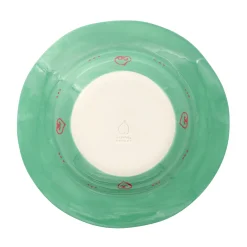 Assiette Green Leaf Ceramique Rose Vert / O 26 Cm - Peint A La Main - Laetitia Rouget