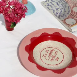 Assiette It'S Ok I Probably Stalk You Too Ceramique Rose Rouge / O 26 Cm - Peint A La Main - Laetitia Rouget