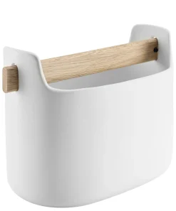 Bac De Rangement Toolbox Ceramique Blanc Bois Naturel / L 19 X H 15 Cm - Ceramique & Chene - Eva Solo
