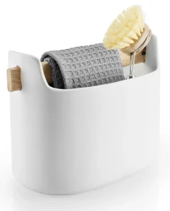 Bac De Rangement Toolbox Ceramique Blanc Bois Naturel / L 19 X H 15 Cm - Ceramique & Chene - Eva Solo