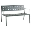 Banc Avec Dossier Balcony Lounge Metal Vert / Avec Accoudoirs - L 121,5 Cm - Hay