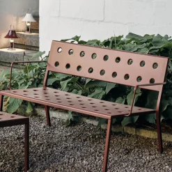 Banc Avec Dossier Balcony Lounge Metal Vert / Avec Accoudoirs - L 121,5 Cm - Hay