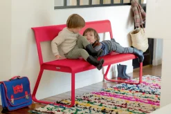 Banc Avec Dossier Bellevie Metal Rouge / L 161 Cm - 4 Places - Fermob