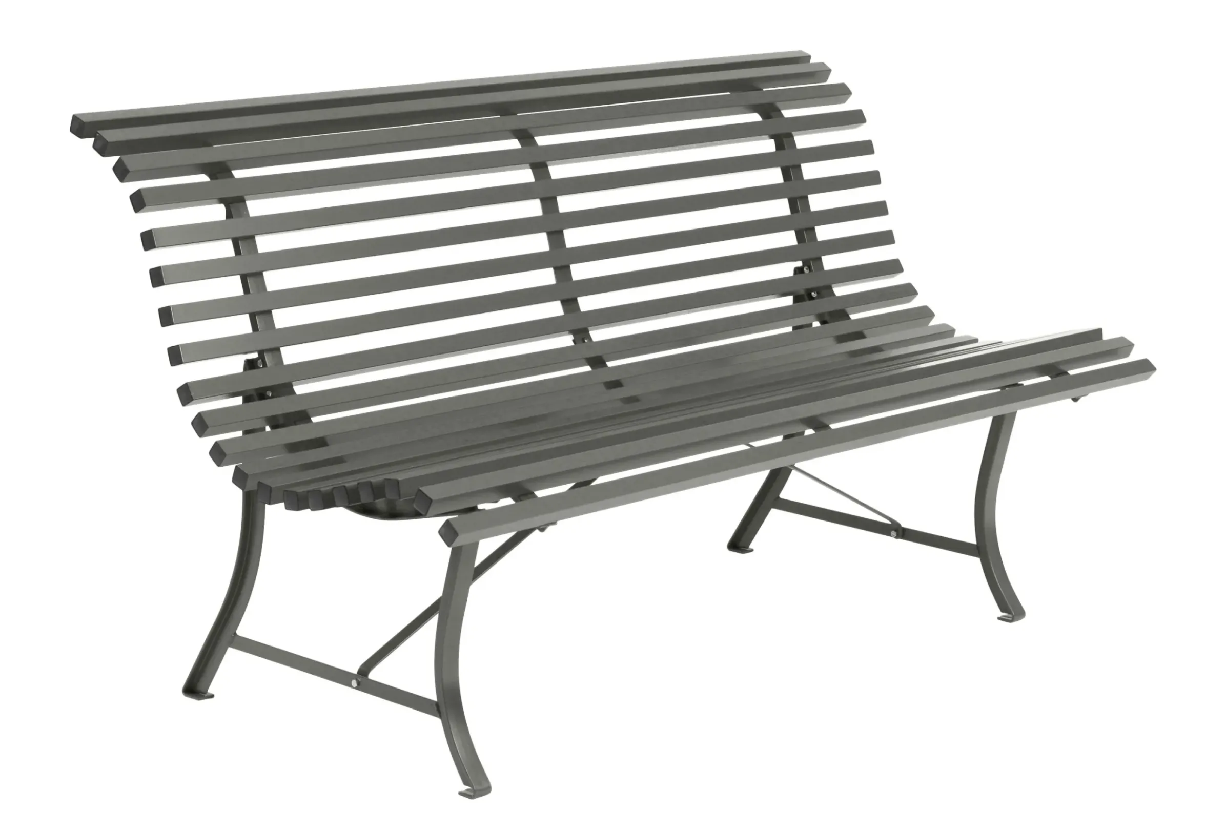 Banc Avec Dossier Louisiane Metal Vert Gris / L 150 Cm - Metal - Fermob