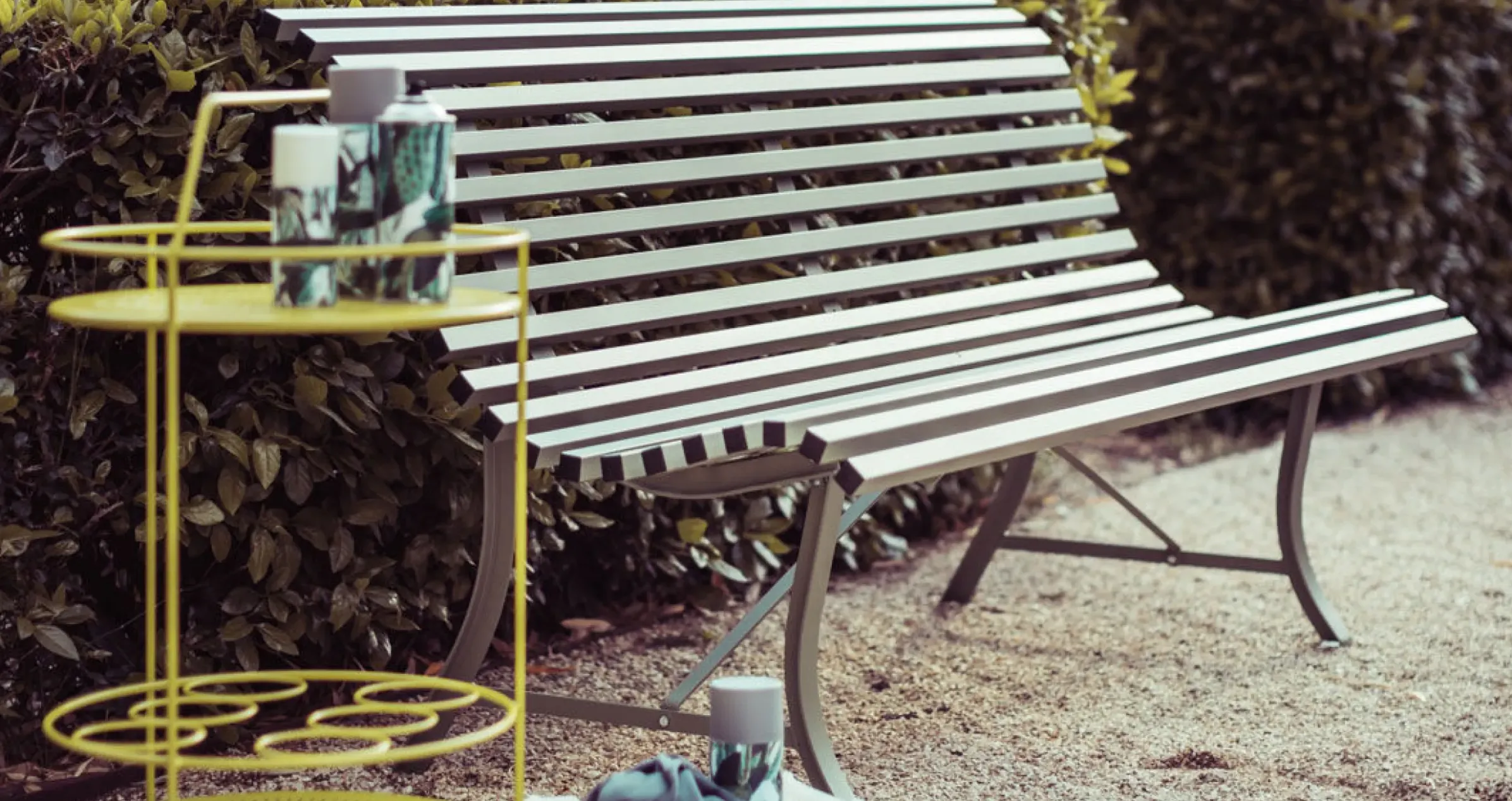 Banc Avec Dossier Louisiane Metal Vert Gris / L 150 Cm - Metal - Fermob