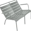 Banc Avec Dossier Luxembourg Duo Metal Gris / 2 Places - L 119 Cm - Fermob