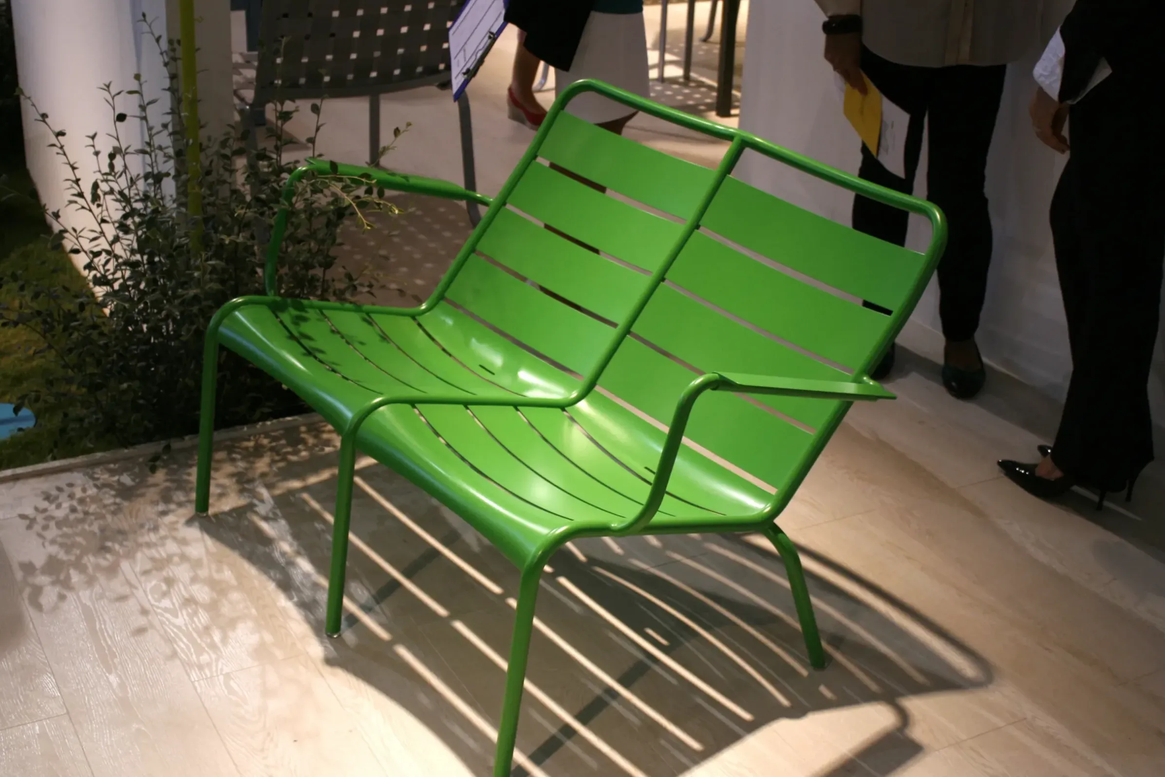 Banc Avec Dossier Luxembourg Duo Metal Rouge / 2 Places - L 119 Cm - Aluminium - Fermob