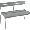 Banc Avec Dossier Luxembourg Metal Gris / 2-3 Places - L 118 Cm - Aluminium - Fermob