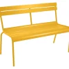 Banc Avec Dossier Luxembourg Metal Jaune / 2-3 Places - L 118 Cm - Aluminium - Fermob