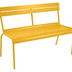 Banc Avec Dossier Luxembourg Metal Jaune / 2-3 Places - L 118 Cm - Aluminium - Fermob