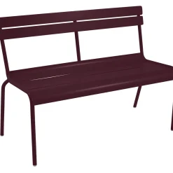 Banc Avec Dossier Luxembourg Metal Rouge / 2-3 Places - L 118 Cm - Aluminium - Fermob
