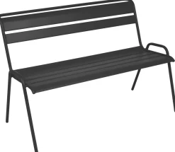 Banc Avec Dossier Monceau Metal Gris Noir / 2 A 3 Places - L 116 Cm - Fermob