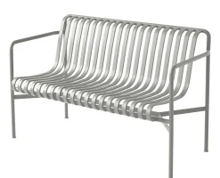 Banc Avec Dossier Palissade Metal Gris / L 128 Cm - R & E Bouroullec - Hay