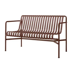 Banc Avec Dossier Palissade Metal Rouge / L 128 Cm - R & E Bouroullec - Hay