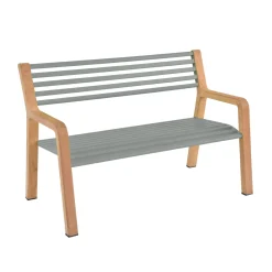 Banc Avec Dossier Somerset Metal Gris Bois Naturel / L 122 Cm - Fermob