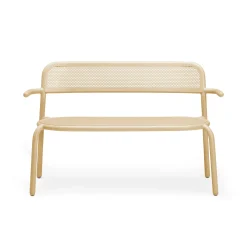 Banc Avec Dossier Toni Bankski Metal Beige / L 127 Cm - Aluminium Perfore - Fatboy