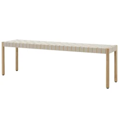 Banc Betty Tk5 Tissu Bois Beige / L 157 Cm - Sangles En Lin - &Tradition