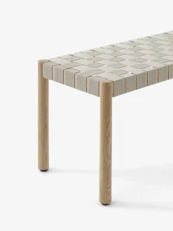 Banc Betty Tk5 Tissu Bois Beige / L 157 Cm - Sangles En Lin - &Tradition