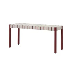Banc Betty Tk4 Tissu Bois Marron / L 105 Cm - Sangles En Lin - &Tradition