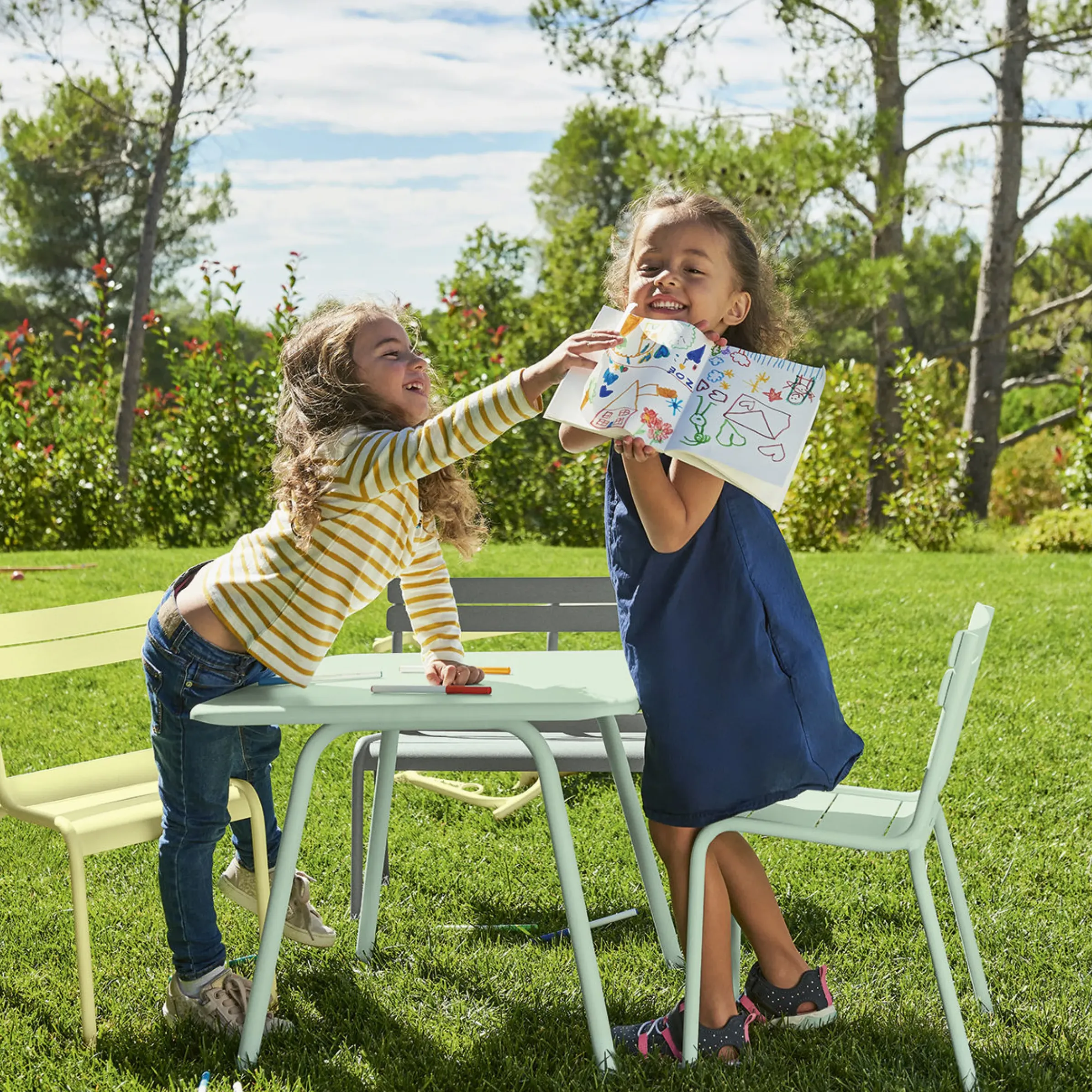 Banc Enfant Luxembourg Kid Metal Gris / Aluminium - Fermob