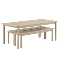 Banc Linear Bois Naturel / Bois - L 170 Cm - Muuto