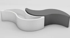 Banc Lumineux Wave Plastique / Pour L'Interieur - L 160 Cm - Slide