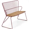 Banc Paon Metal Rose Orange Bois Naturel / L 116 Cm -  Bambou - Houe