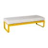Banc Rembourre Bellevie Metal Tissu Blanc / Table Basse (Coussin Amovible) - L 148 Cm / Blanc Grise - Fermob