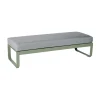 Banc Rembourre Bellevie Tissu Gris / Table Basse (Coussin Amovible) - L 148 Cm / Gris Flanelle - Fermob